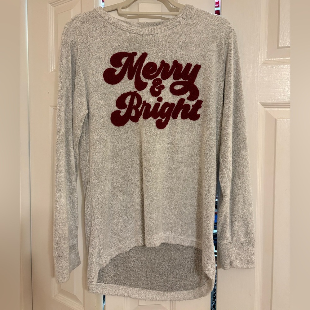 Royce Brand Gray Long Sleeve 'Merry & Bright' Sweater